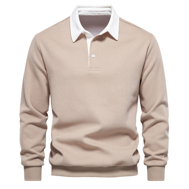 Men's Polo Sweater with Buttoned Collar | Ideal for Autumn/Winter