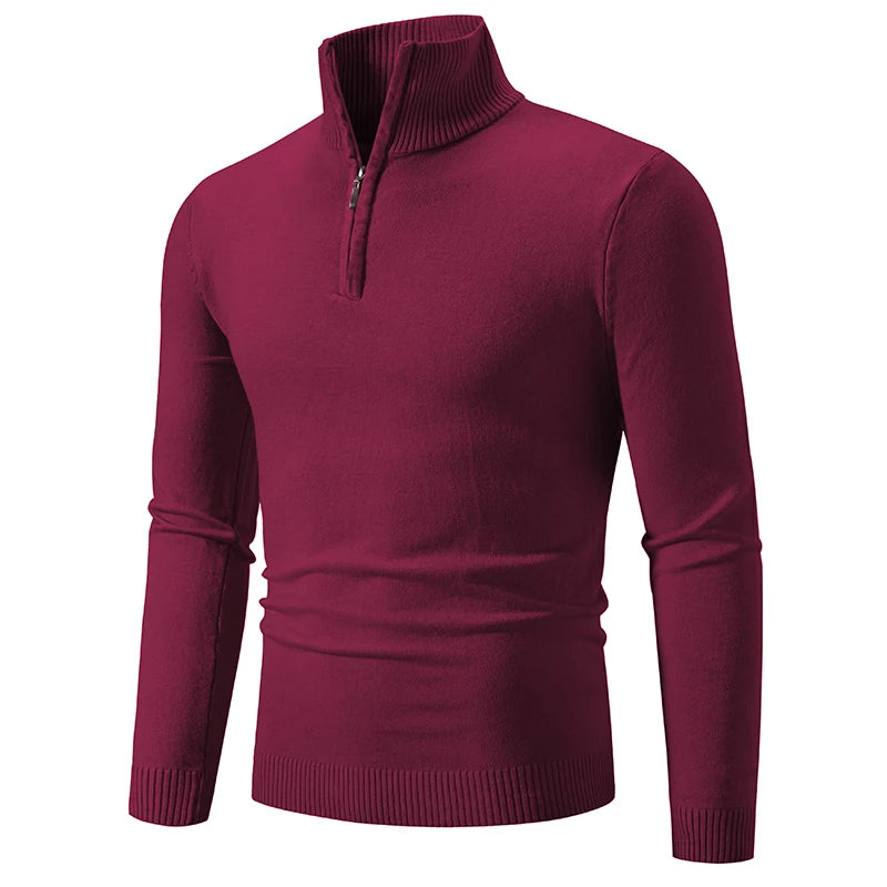 Men's Slim Fit Quarter Zip Jumper with Collar | Ideal for Autumn/Winter