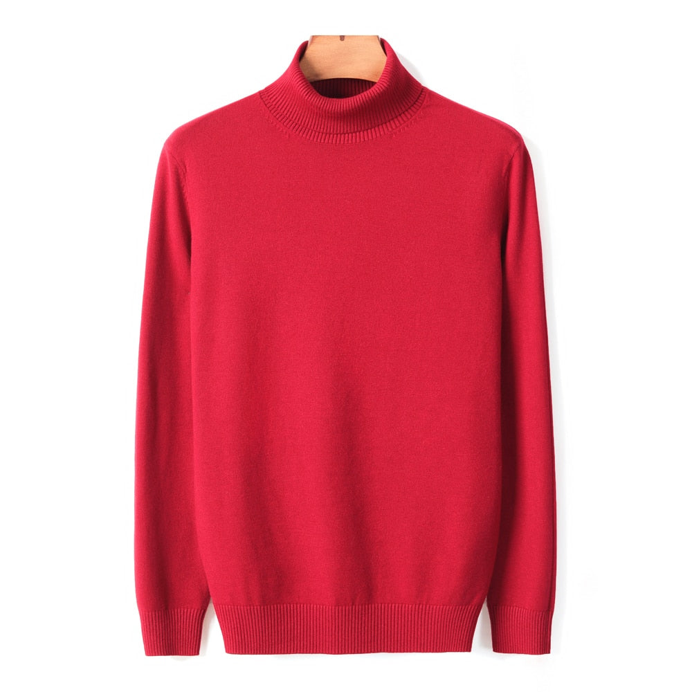 Men's Solid Colour Turtleneck Sweater | Ideal for Autumn/Winter