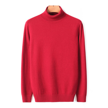 Men's Solid Colour Turtleneck Sweater | Ideal for Autumn/Winter