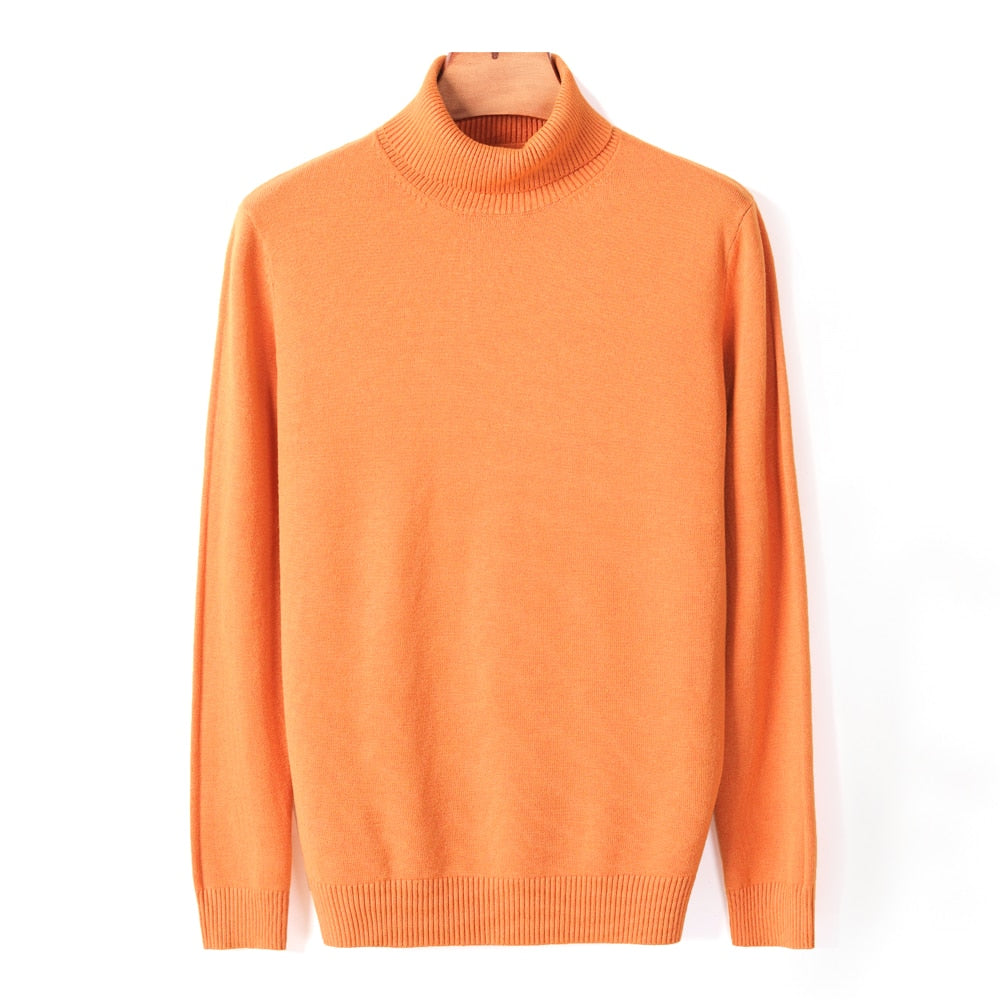 Men's Solid Colour Turtleneck Sweater | Ideal for Autumn/Winter