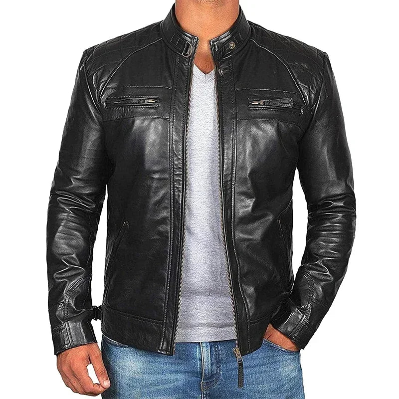 Men's Warm Winter Biker Jacket | Ideal for Outdoor Activities