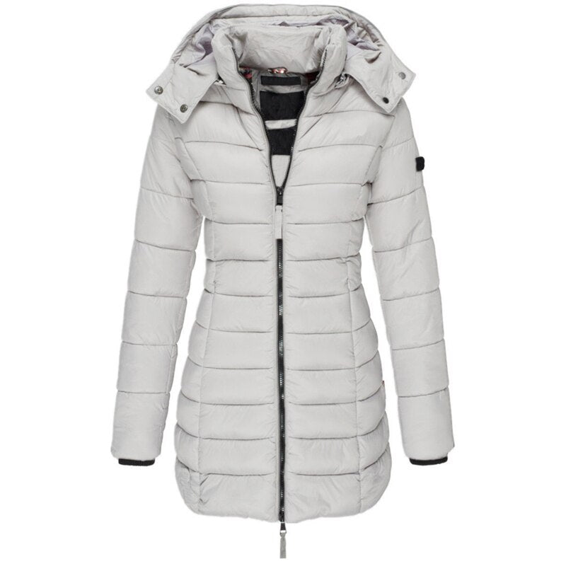 Women's Zip-up Puffer Jacket with Hood  | Ideal for Autumn/Winter