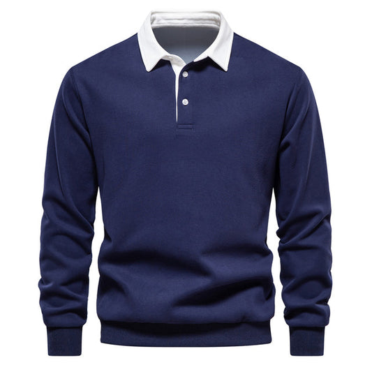 Men's Polo Sweater with Buttoned Collar | Ideal for Autumn/Winter