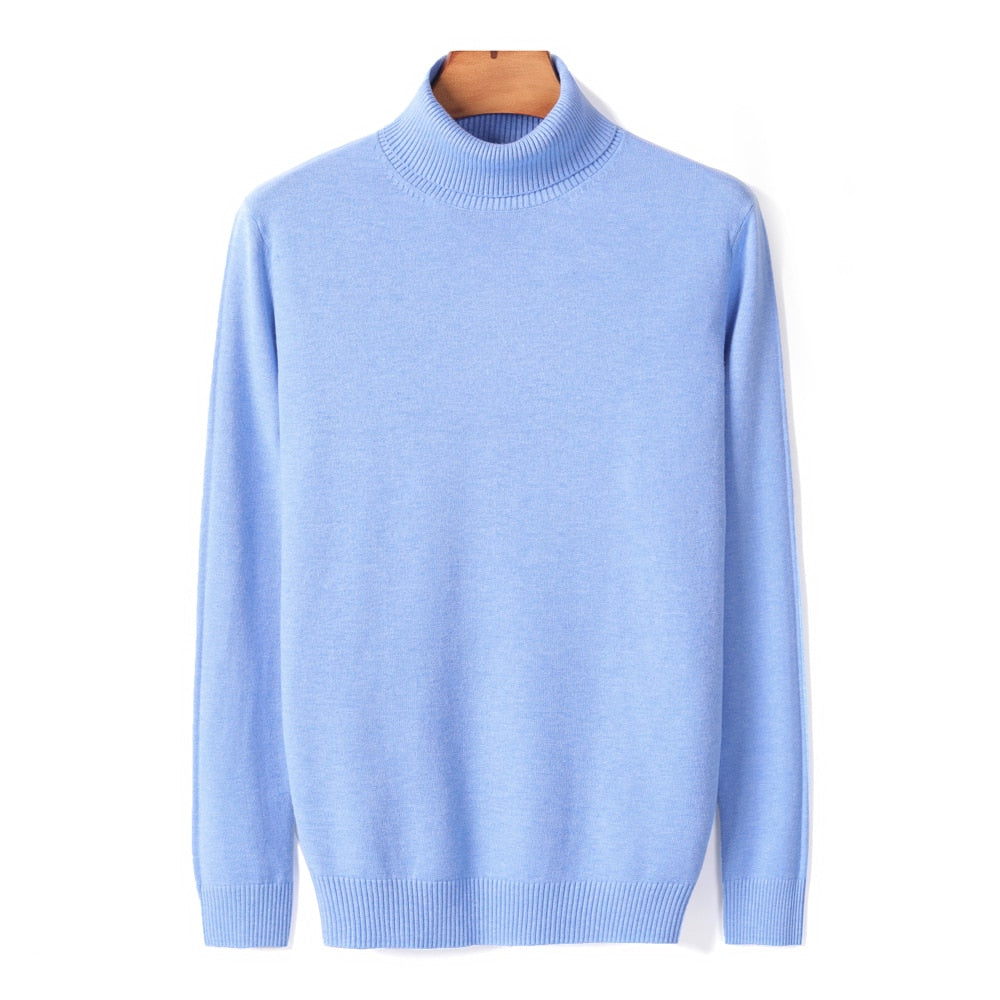 Men's Solid Colour Turtleneck Sweater | Ideal for Autumn/Winter