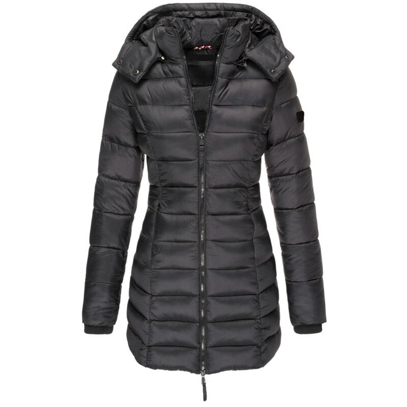 Women's Zip-up Puffer Jacket with Hood  | Ideal for Autumn/Winter