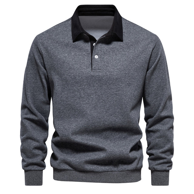 Men's Polo Sweater with Buttoned Collar | Ideal for Autumn/Winter