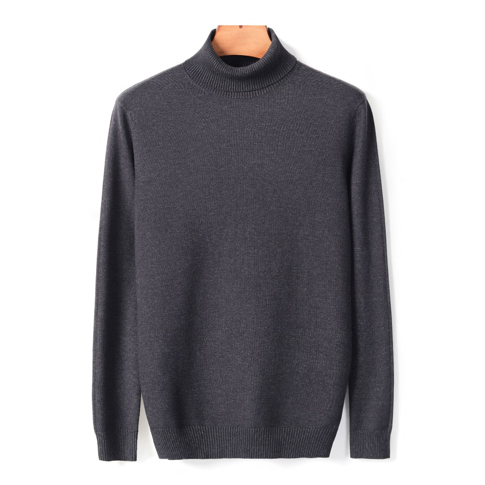 Men's Solid Colour Turtleneck Sweater | Ideal for Autumn/Winter