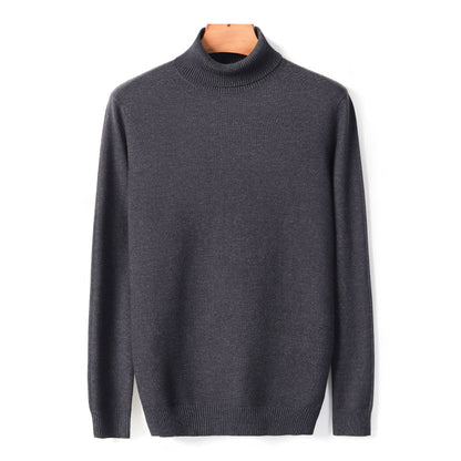 Men's Solid Colour Turtleneck Sweater | Ideal for Autumn/Winter