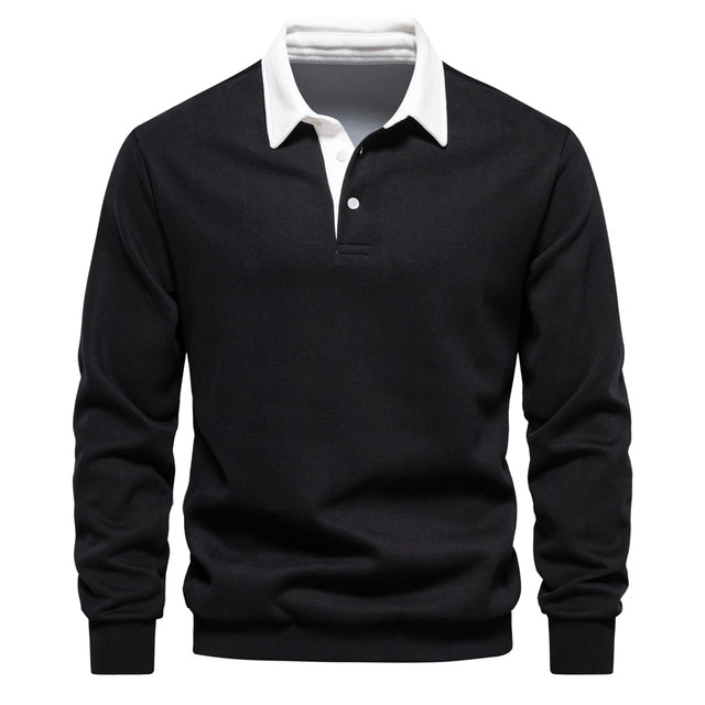 Men's Polo Sweater with Buttoned Collar | Ideal for Autumn/Winter