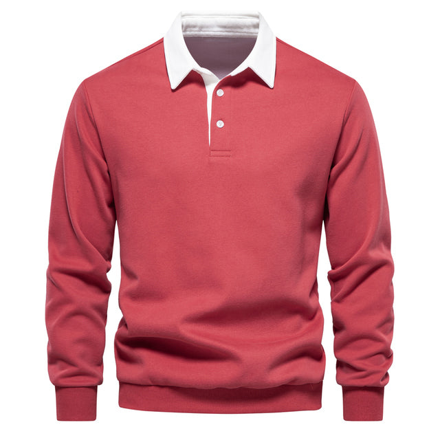 Men's Polo Sweater with Buttoned Collar | Ideal for Autumn/Winter