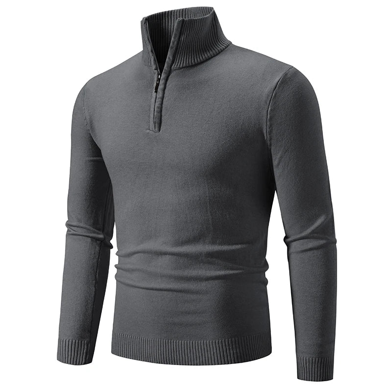 Men's Slim Fit Quarter Zip Jumper with Collar | Ideal for Autumn/Winter