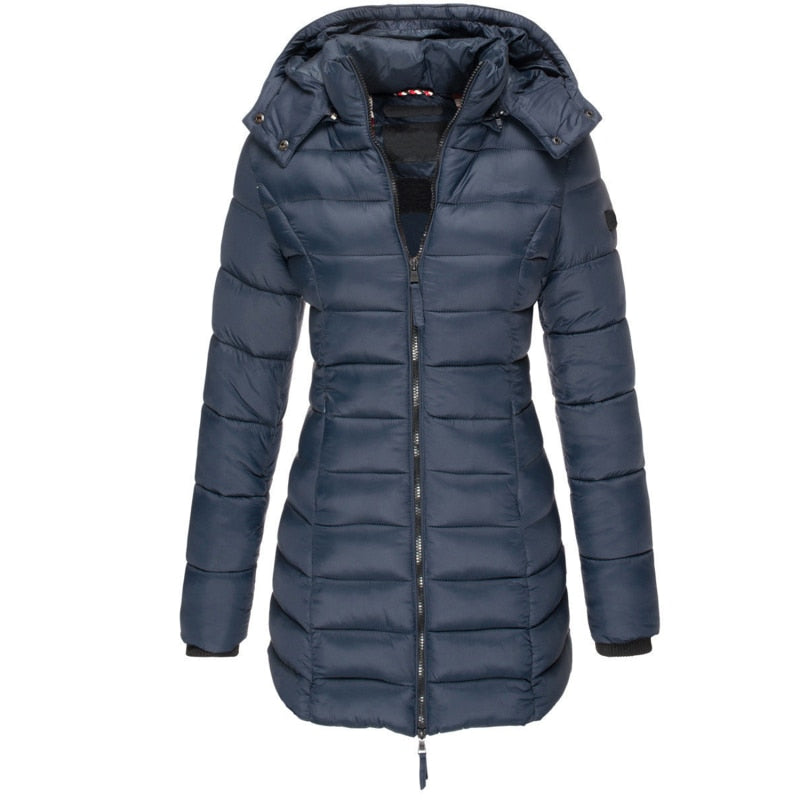 Women's Zip-up Puffer Jacket with Hood  | Ideal for Autumn/Winter