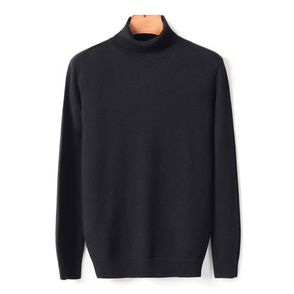 Men's Solid Colour Turtleneck Sweater | Ideal for Autumn/Winter