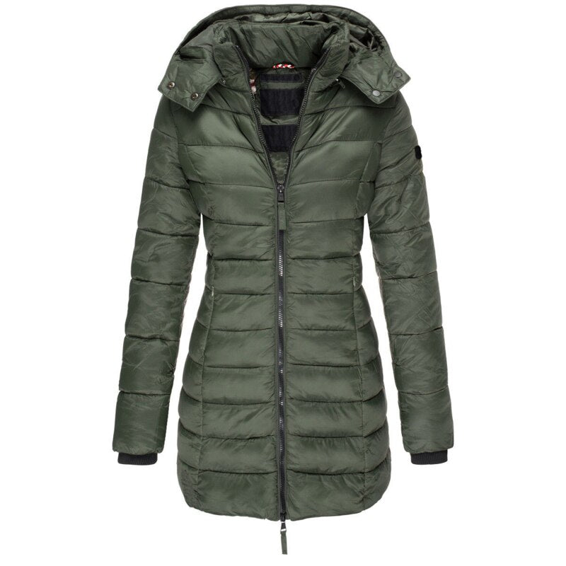 Women's Zip-up Puffer Jacket with Hood  | Ideal for Autumn/Winter