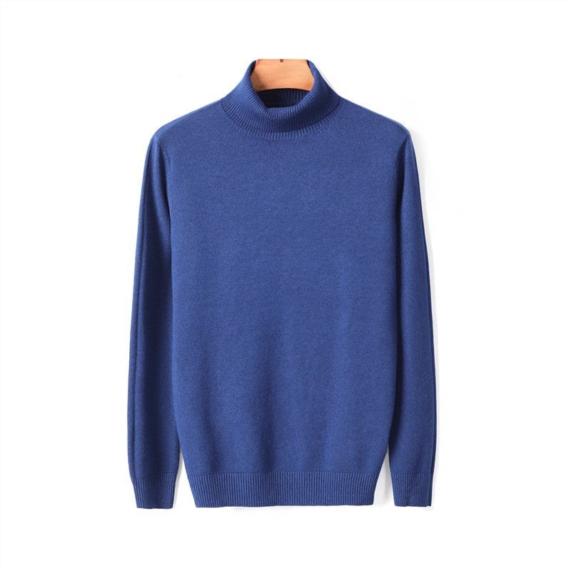 Men's Solid Colour Turtleneck Sweater | Ideal for Autumn/Winter