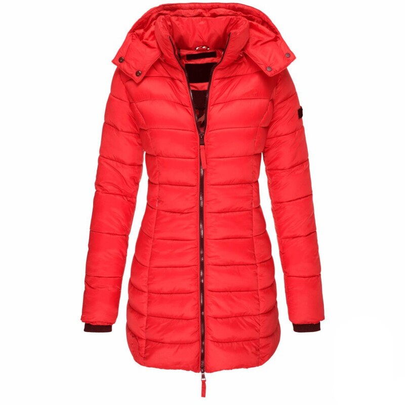 Women's Zip-up Puffer Jacket with Hood  | Ideal for Autumn/Winter