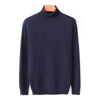 Men's Solid Colour Turtleneck Sweater | Ideal for Autumn/Winter