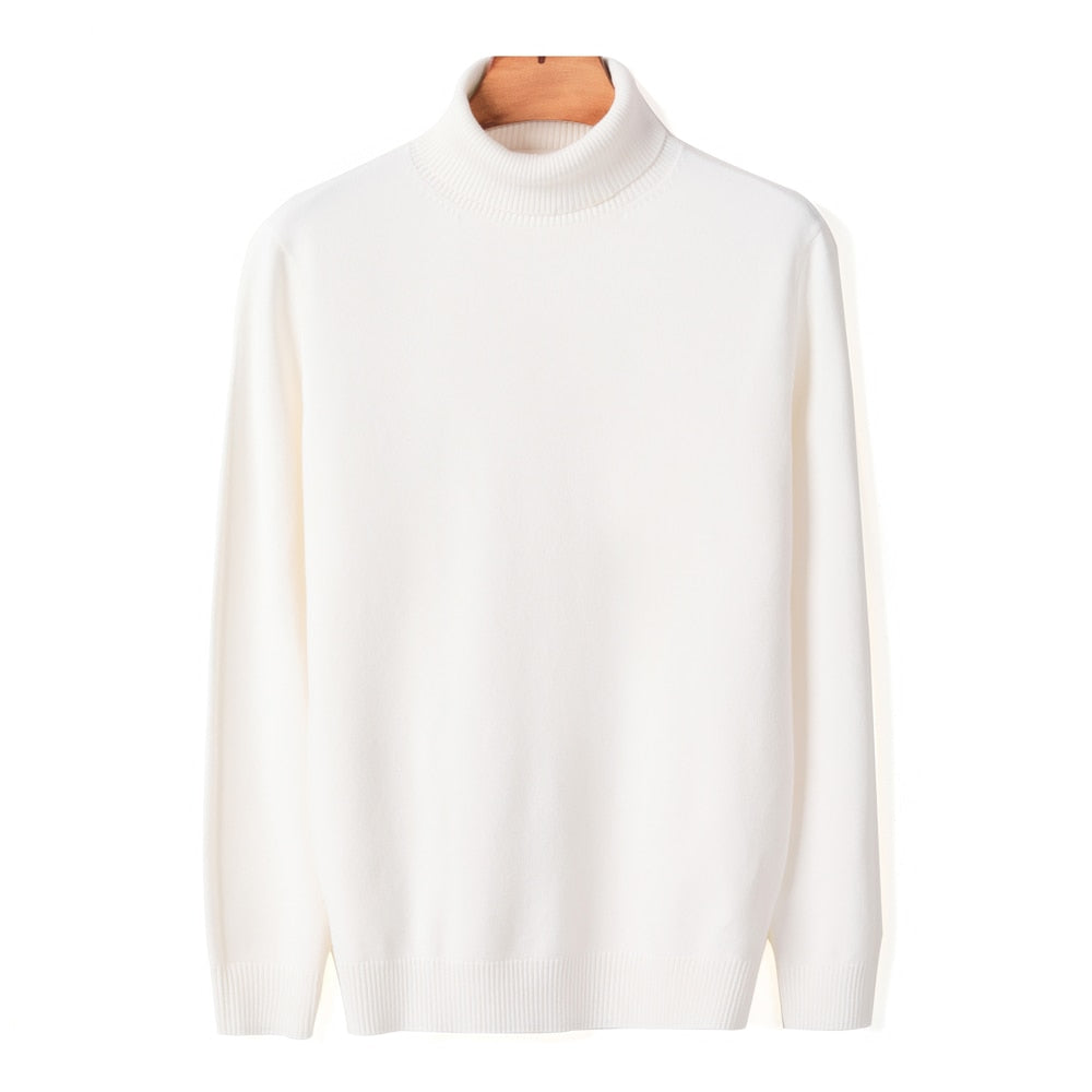 Men's Solid Colour Turtleneck Sweater | Ideal for Autumn/Winter